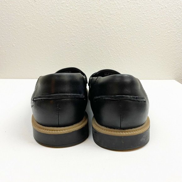 Clarks Black Leather Loafers with Tan Sole - Picture 7 of 11